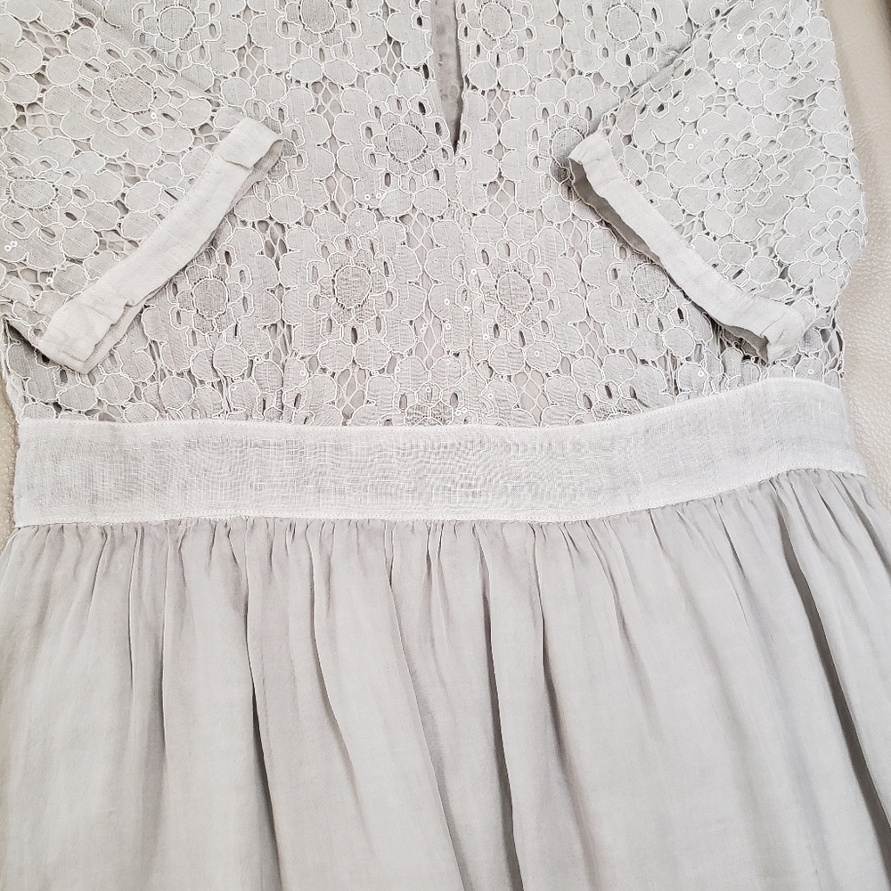 120%LINO SILK LINEN MAXI SEQUIN DRESS SIZE 44